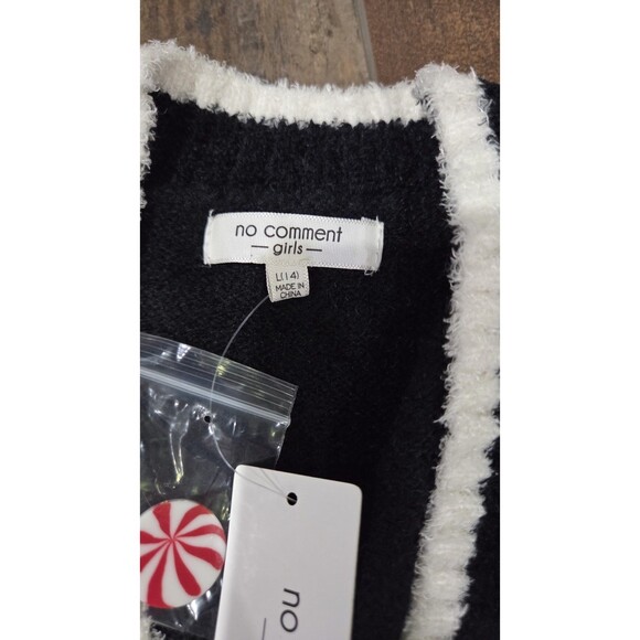 NEW No Comment Girl's Christmas Holiday Cardigan/UglySweater- Large 14-Santa B9 - Picture 9 of 10
